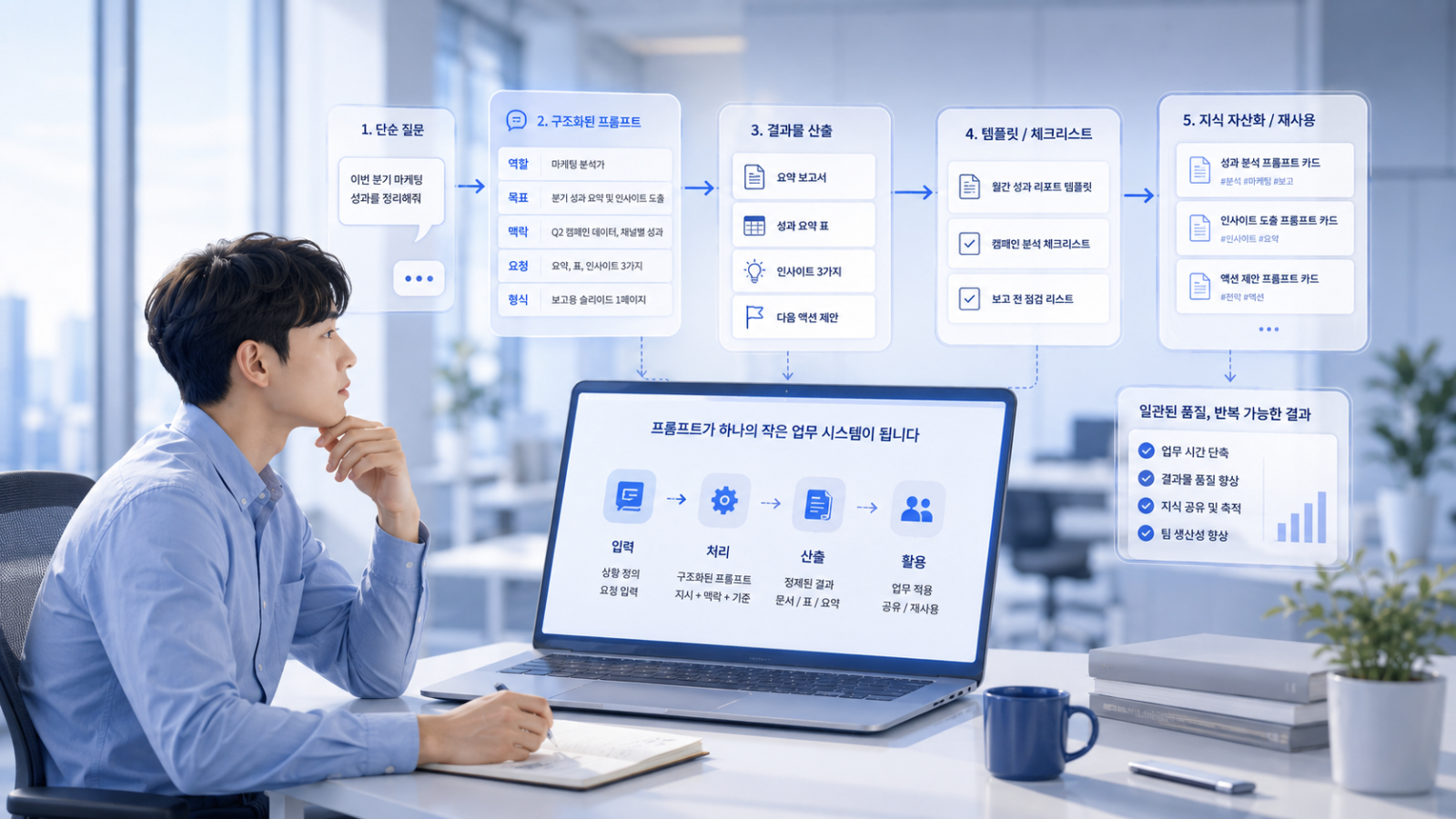 AI 프롬프트가 업무 자산으로 쌓이는 모습