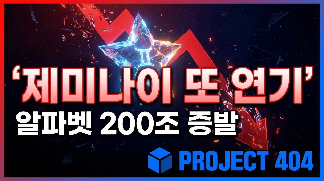 구글 '제미나이 3.5 프로' 수개월 지연 — 알파벳 하루 만에 200조 증발